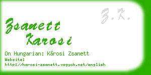 zsanett karosi business card